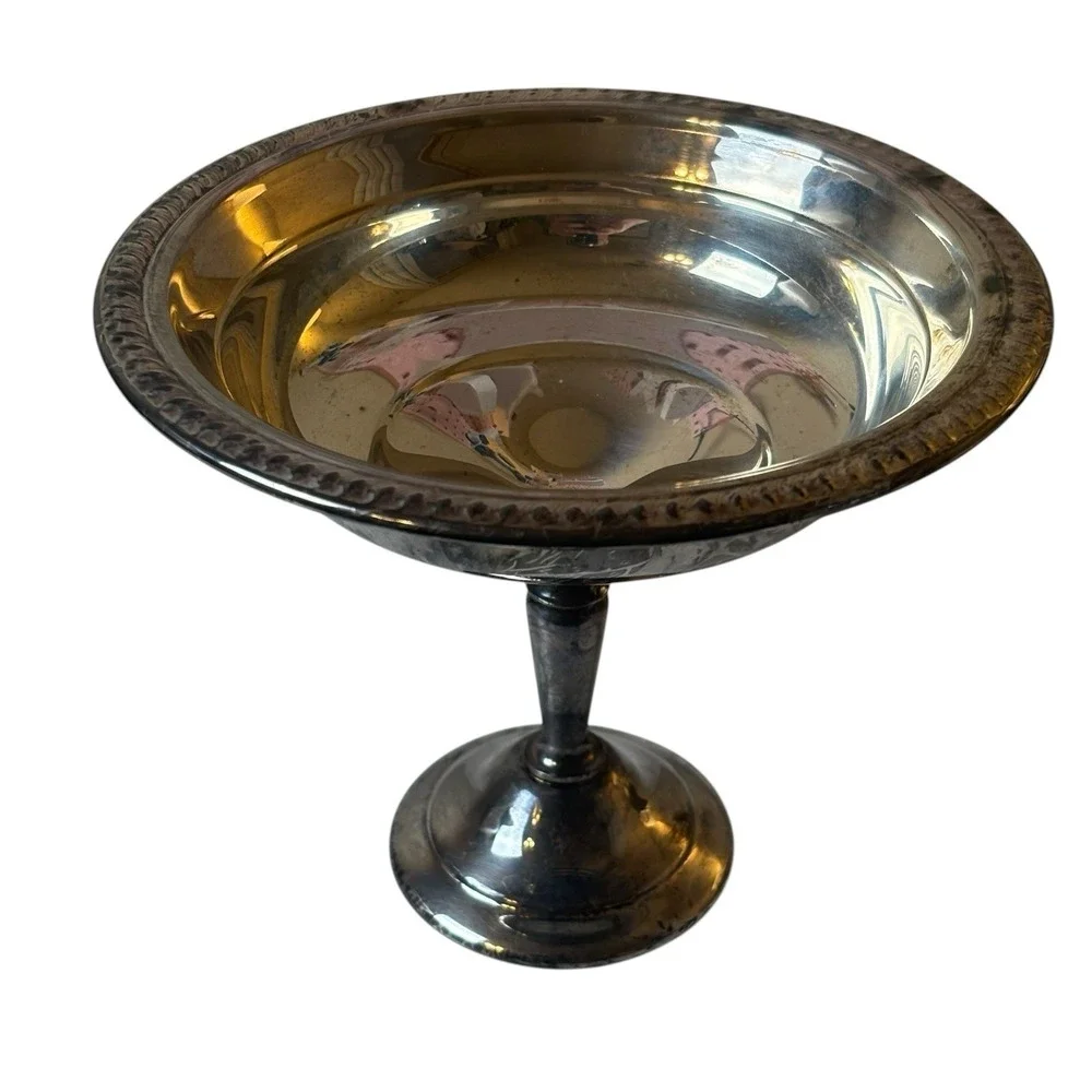 F. B. Rogers Silver Co. Silver Plate Pedestal Compote Candy Dish / Bowl